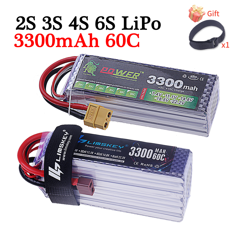Rc Helicopter Parts - 60C Lipo Battery 3300mAh 7.4V 11.1V