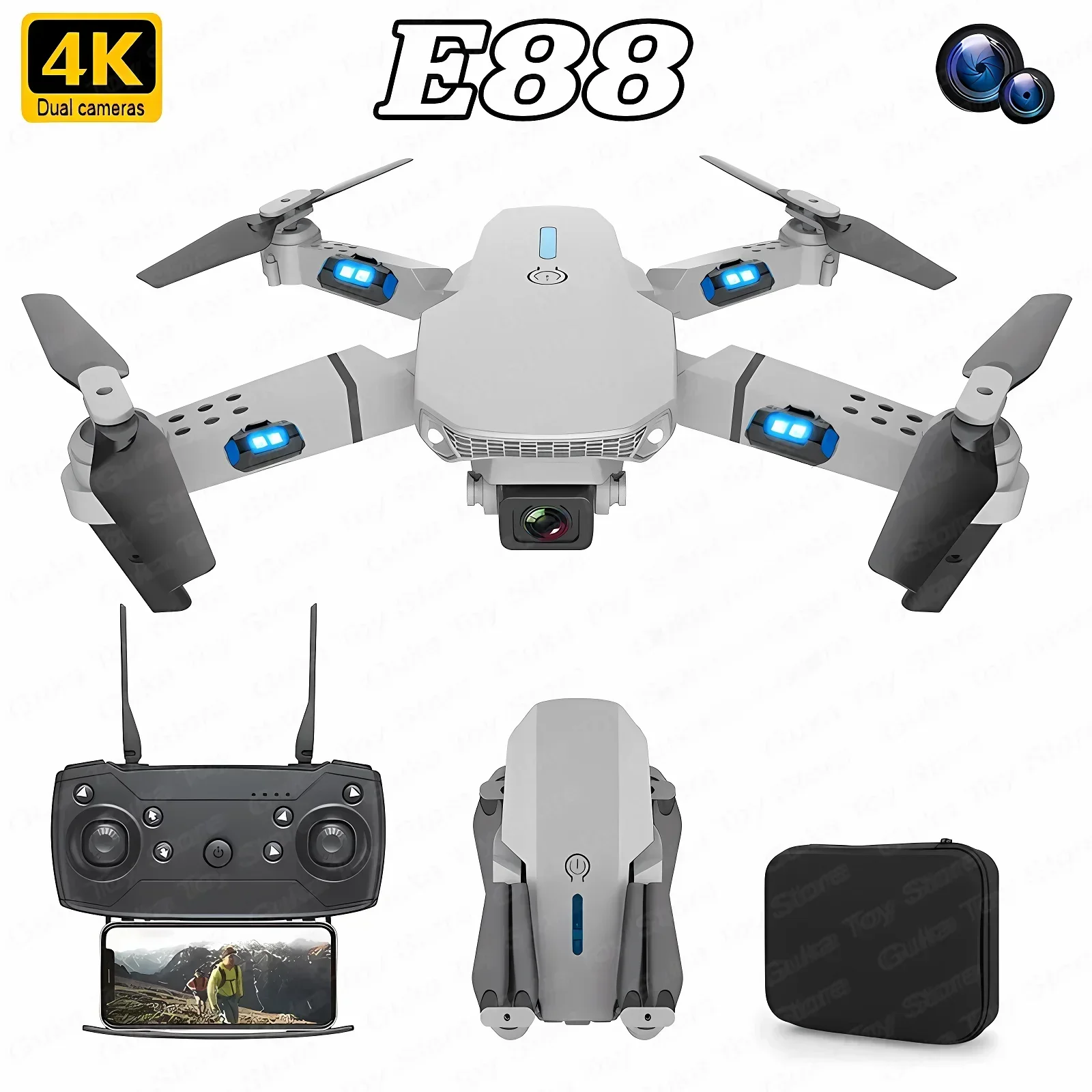 E88 Pro WIFI FPV Drone Wide An – обзор и цена Rc Helicopter Case